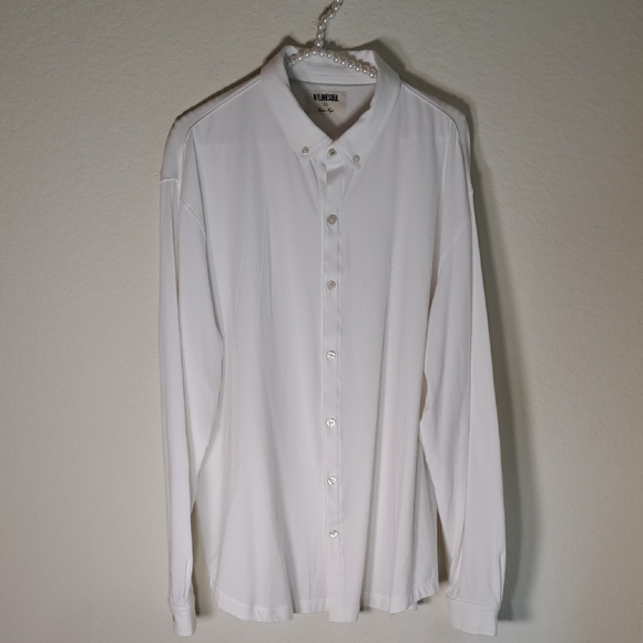 Linksoul Men’s Shirt White XL Long Sleeve Stretch Button Down Golf TempusFugit - Picture 1 of 12